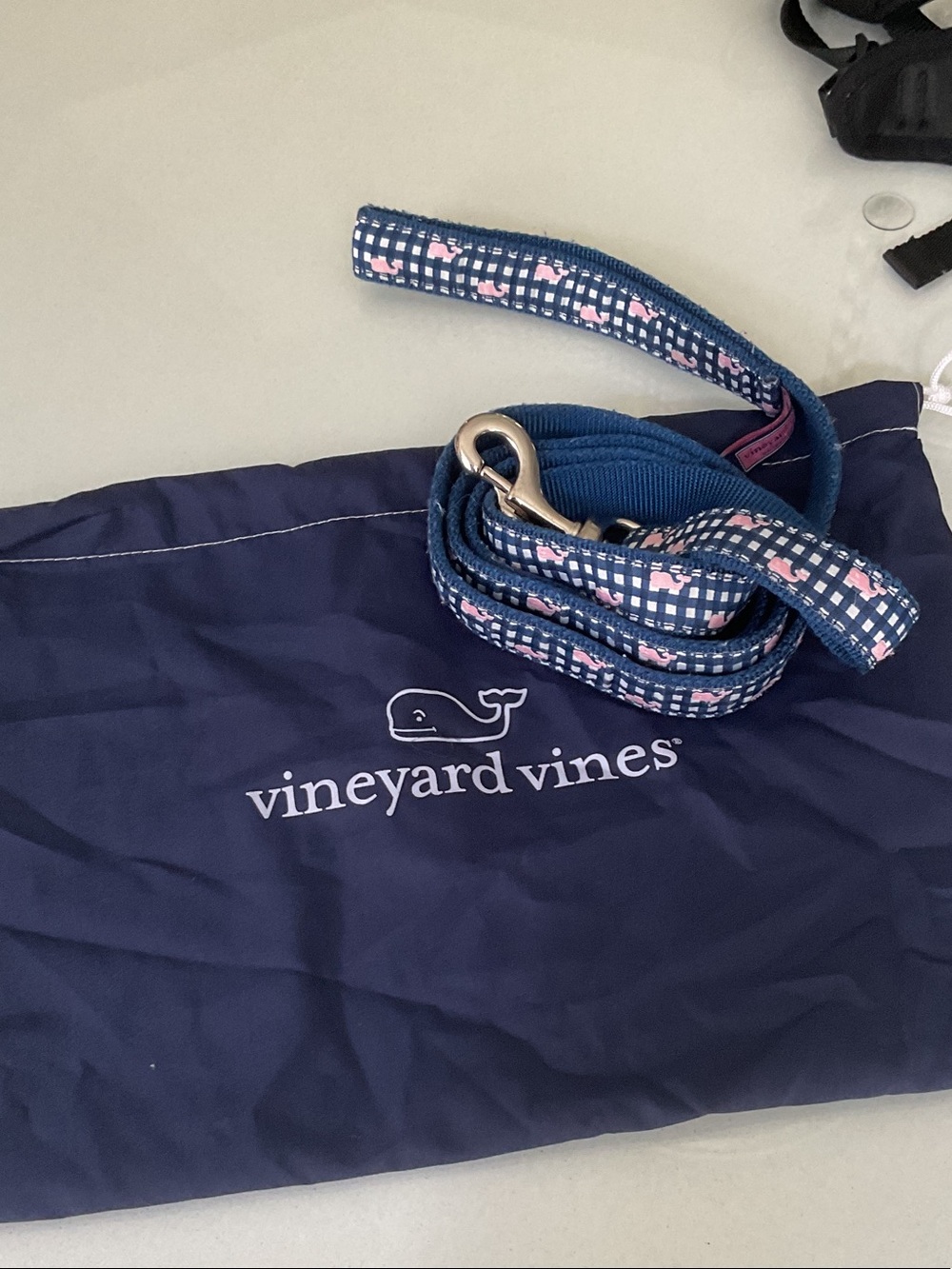 vineyard vines Navy & Pink Pattern Dog Leash